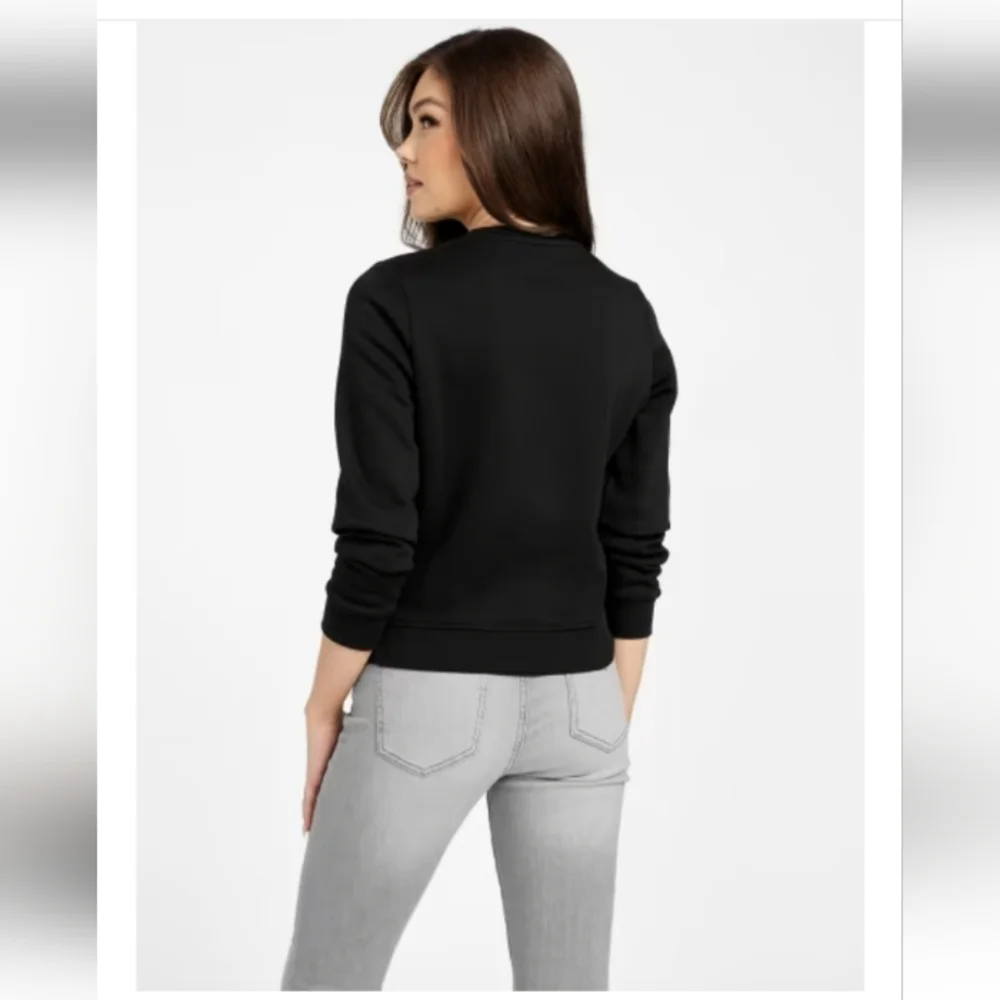 Guess Ashlynn Crewneck Sweatshirt Black NWT - Picture 4 of 5